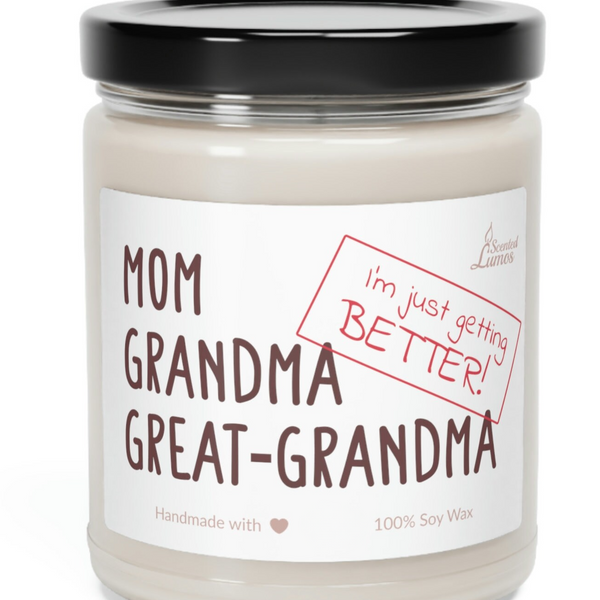 a large jar of grandma's great - grandma candle