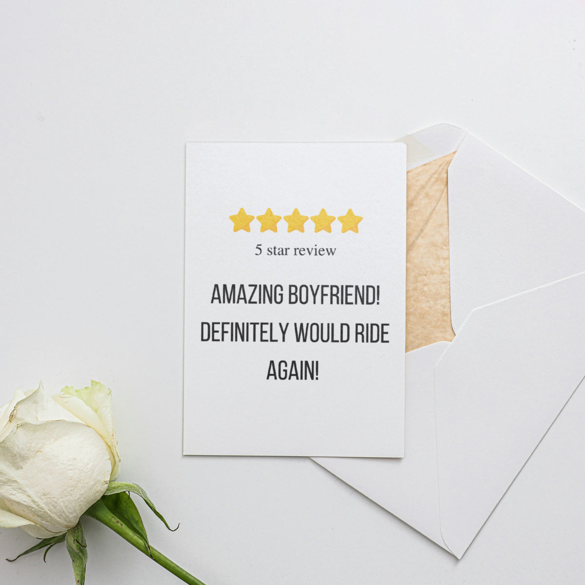 5 star review for boyfriend Card