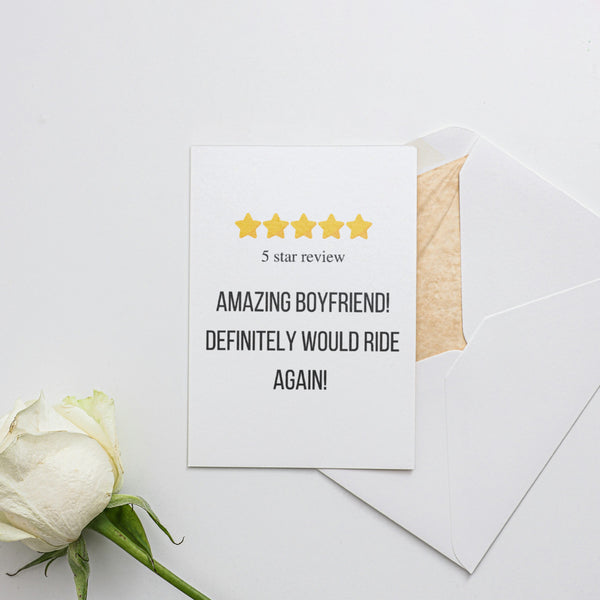 5 star review for boyfriend Card