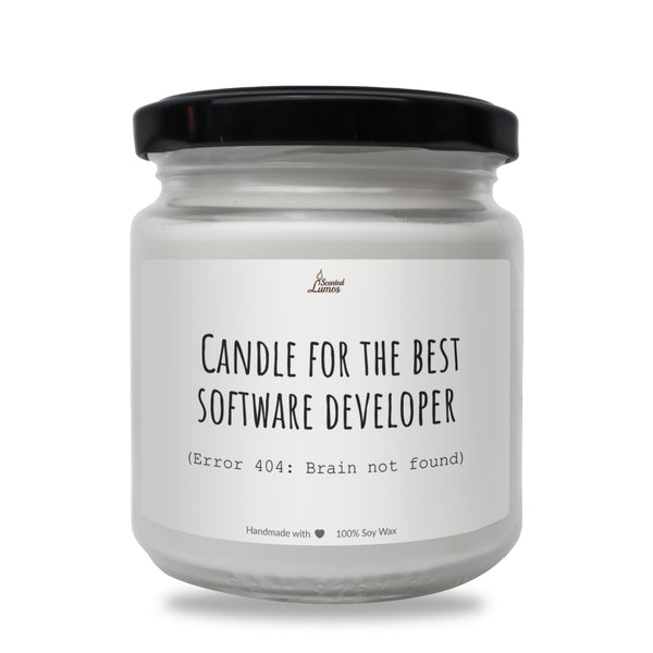 Candle for the best software developer  lumanare parfumata din soia