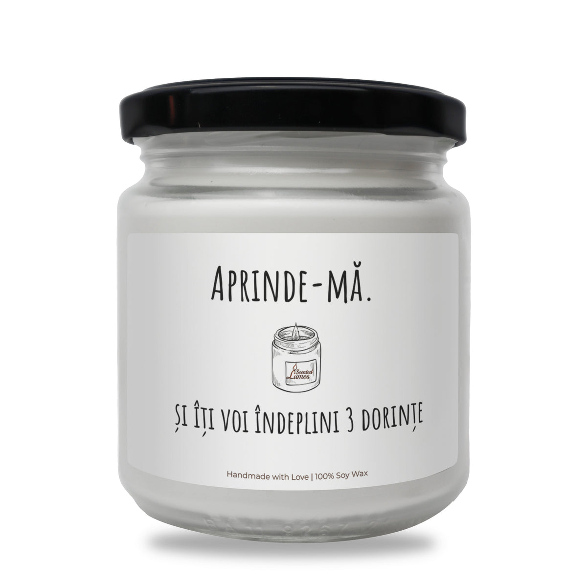Aprinde-mă. și îți voi îndeplini 3 dorințe lumanare parfumata din soia