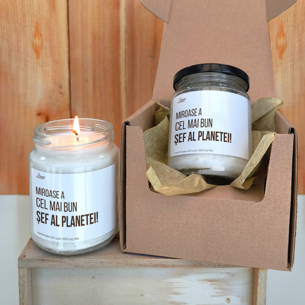 Miroase a cel mai bun sef al planetei! Lumanare parfumata din soia