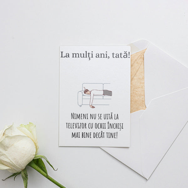 La Multi Ani, Tata! Nimeni Nu Se Uita La Televizor Cu Ochii Inchisi Mai Bine Decat Tine!
