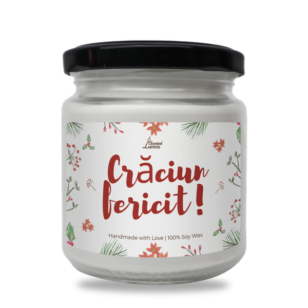 Craciun fericit! Lumanare parfumata din soia