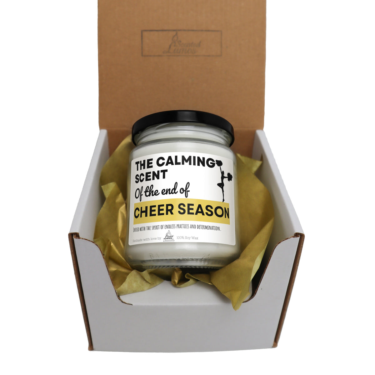 a jar of cheer season sits in a box