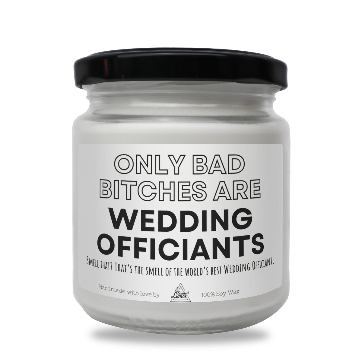 a jar of wedding officiants on a white background