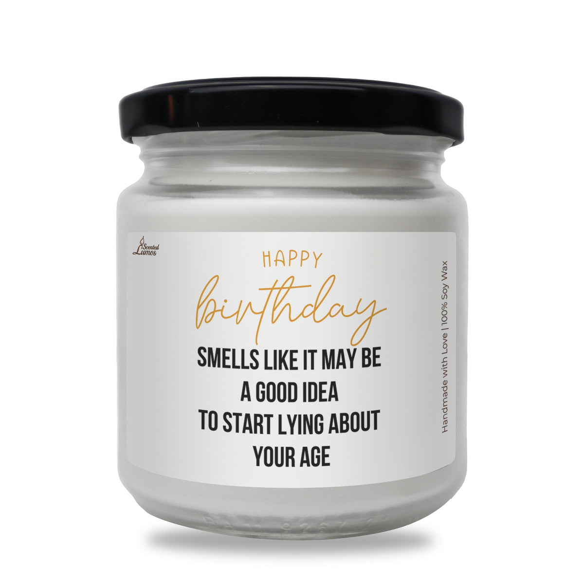 a jar of birthday candles on a white background