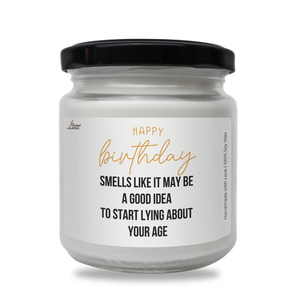 a jar of birthday candles on a white background