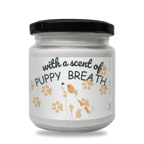 a white jar with a dog&#39;s paw print on it