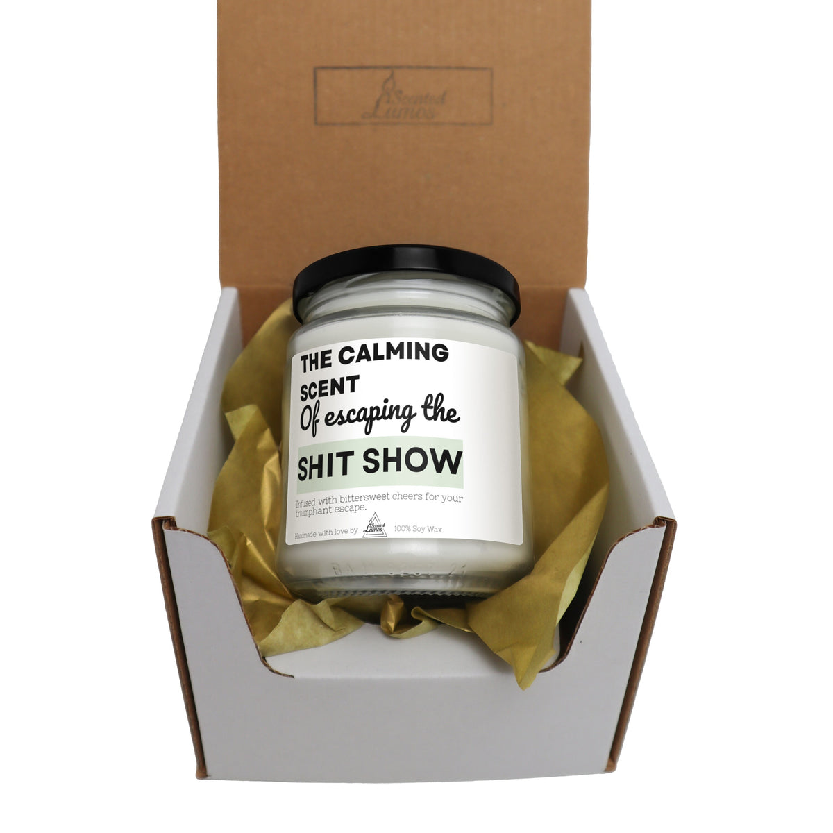 a jar of white stuff in a cardboard box