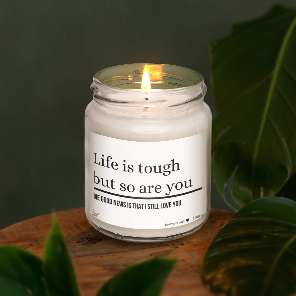 a candle that is sitting on a table