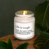 a candle that is sitting on a table