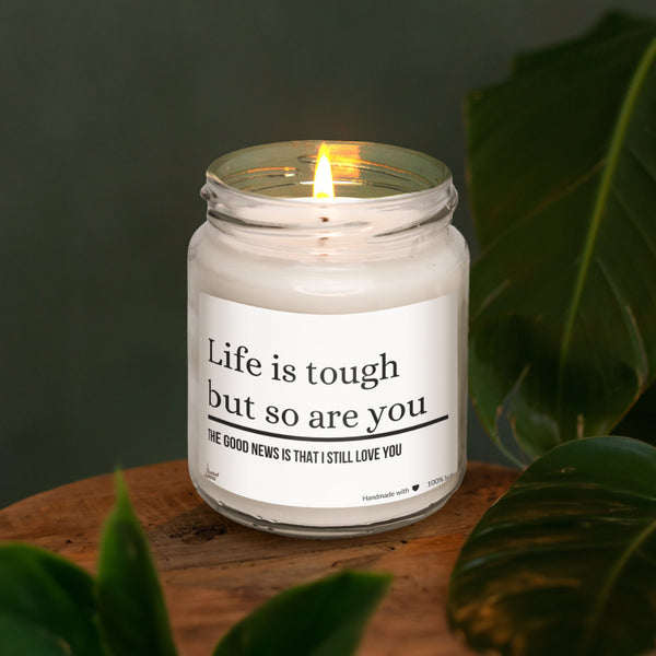 a candle that is sitting on a table