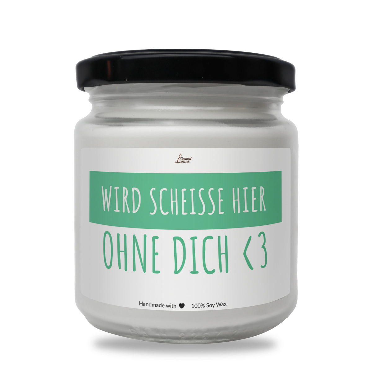 a white jar with a green label on it