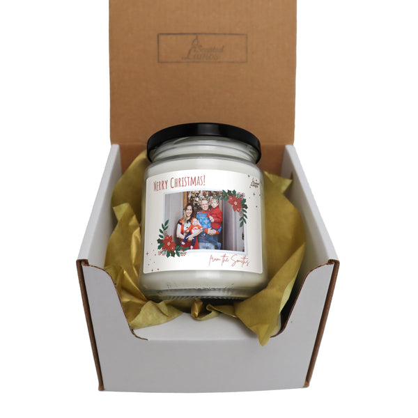 a christmas candle in a gift box