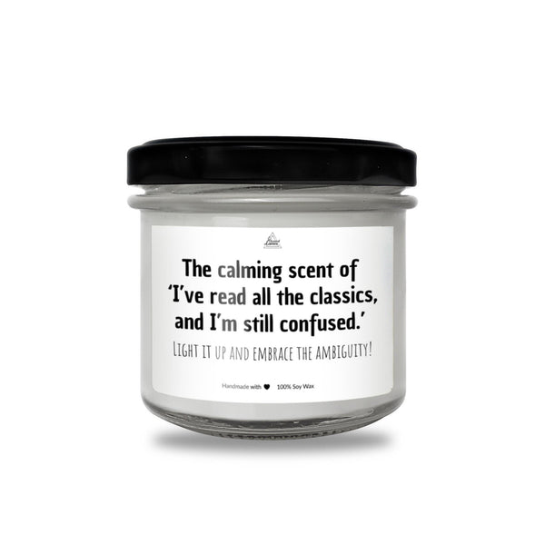 a white jar with a black lid and a quote on it