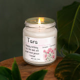 a jar candle with a candle inside of it