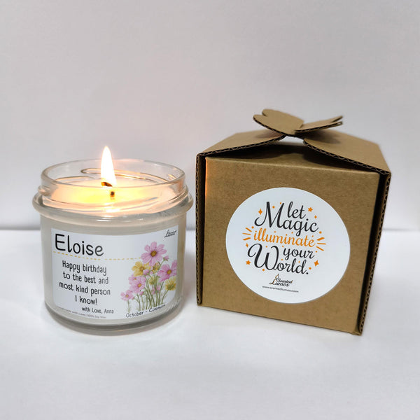 a candle that is next to a box