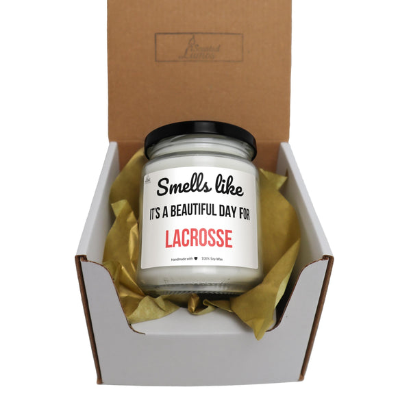 a small jar of lacrosee sits in a cardboard box