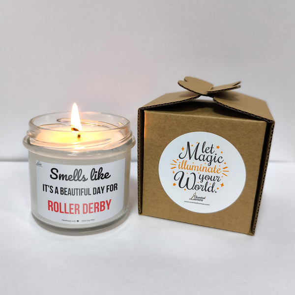 a candle that is sitting next to a box