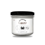 a jar of cancer candles on a white background