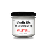 a small jar of volleyball balls on a white background