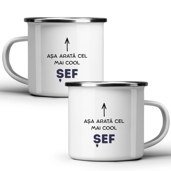 Așa arată cel mai cool șef - Cană albă - cana metalica