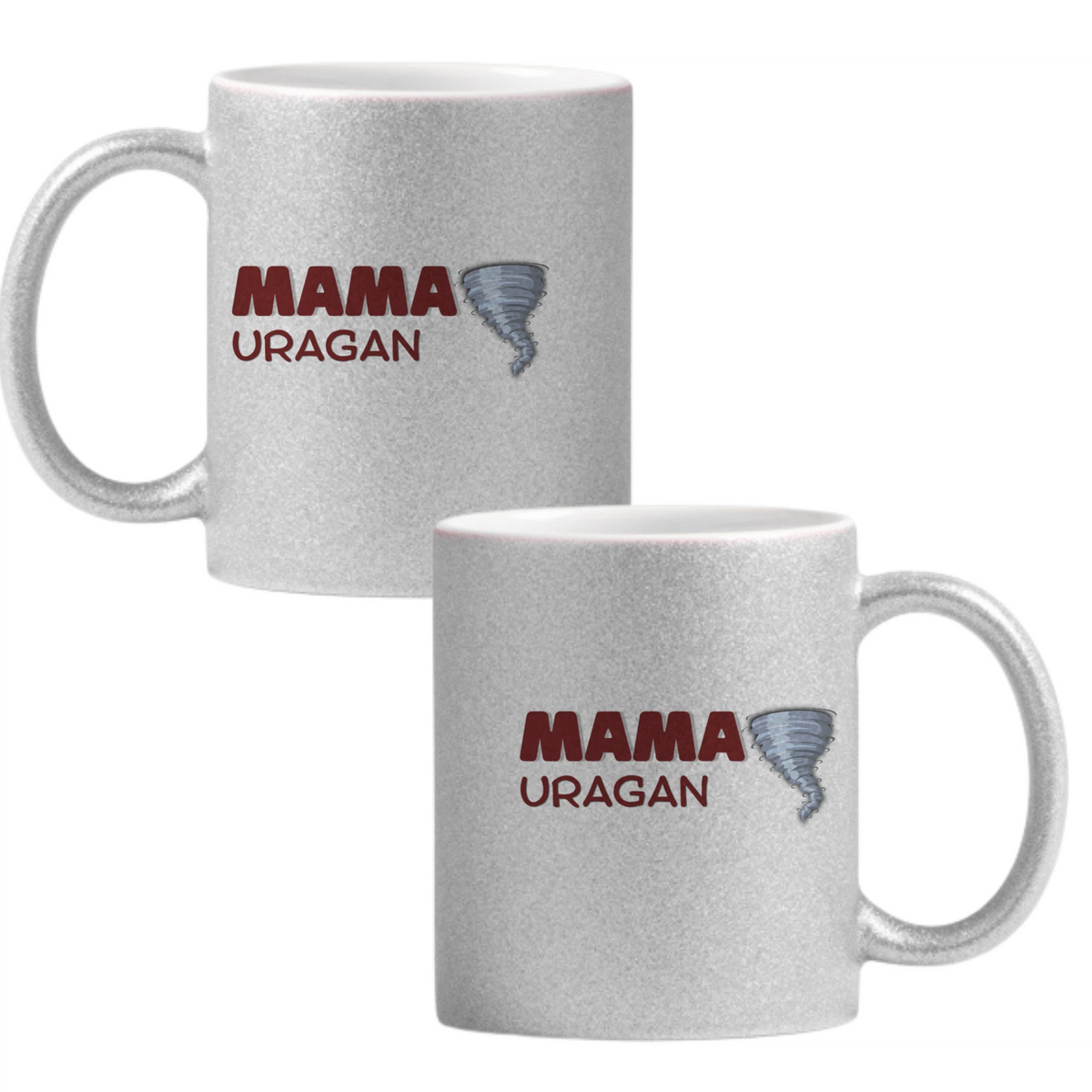 Mamă uragan Cană cu Glitter 350ml - Gri