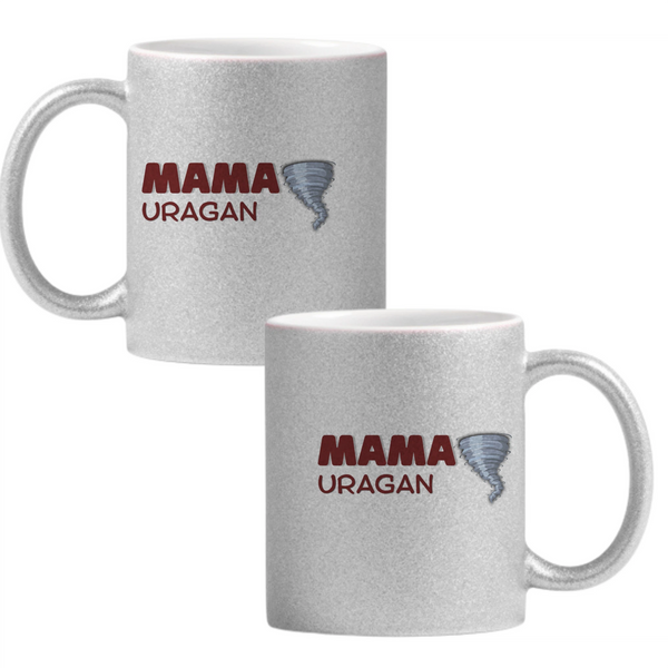 Mamă uragan Cană cu Glitter 350ml - Gri