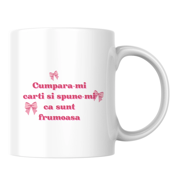 Cumpără-mi cărți - Cană albă (o parte)