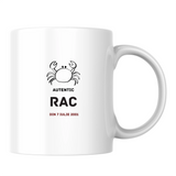 Rac autentic (personalizată) - Cană albă (o parte)
