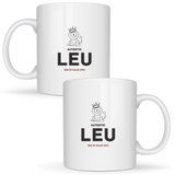 Leu autentic (personalizată) - Cană albă (ambele parti)