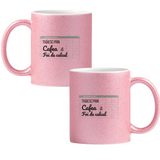Trăind cu cafea și foi de calcul Cană cu Glitter 350ml - Roz
