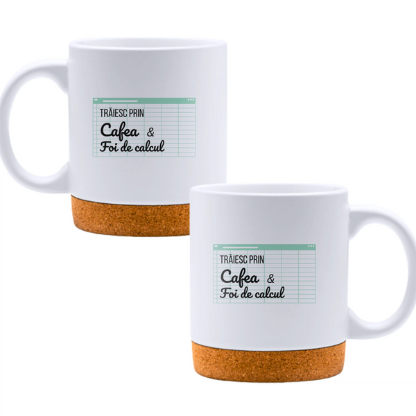 Trăind cu cafea și foi de calcul - Cană albă - cana cu pluta
