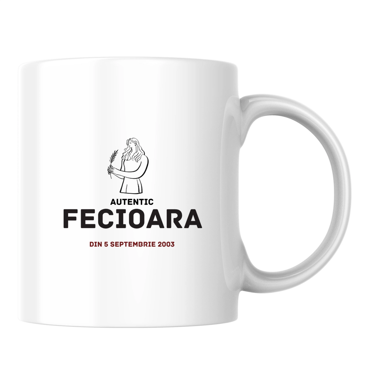 Fecioară autentic (personalizată) - Cană albă (o parte)