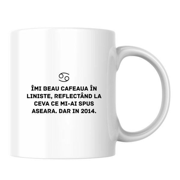 Zodia Rac - Cană albă (o parte)