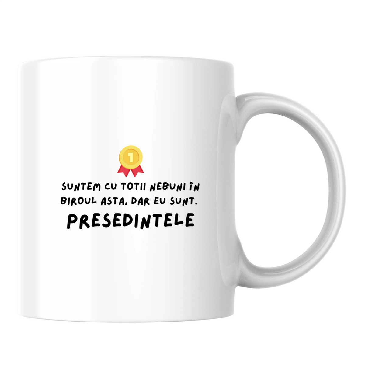 Suntem toți nebuni în biroul ăsta - Cană albă (o parte)