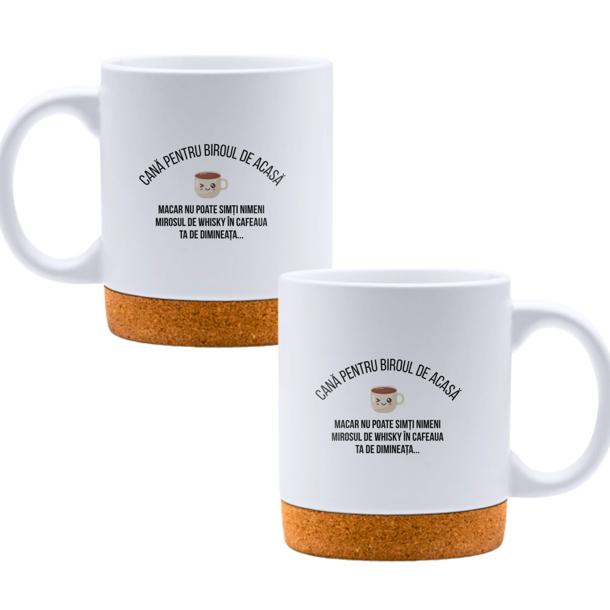 Biroul de acasă, cafea + whisky - Cană albă - cana cu pluta