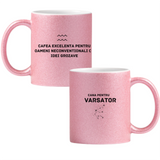 Zodia Vărsător Cană cu Glitter 350ml - Roz