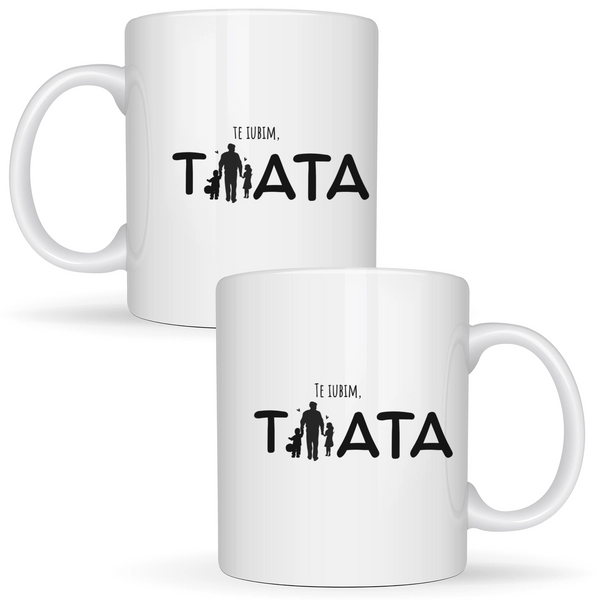 Te iubim, tată - Cană albă (ambele parti)