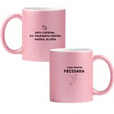 Zodia Fecioară Cană cu Glitter 350ml - Roz