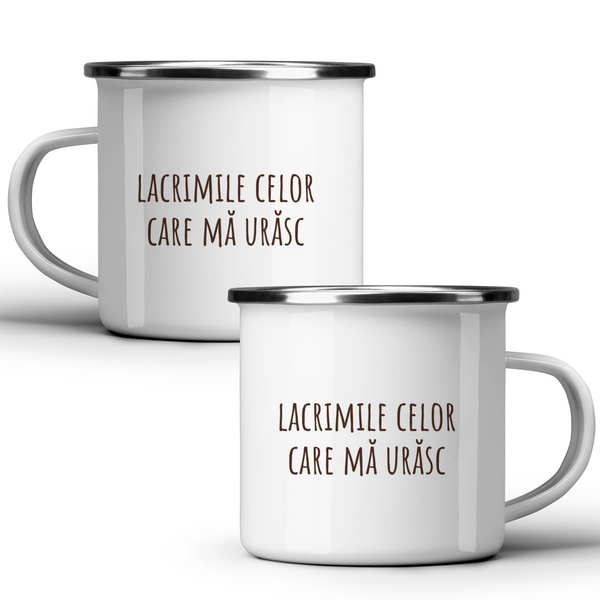 Lacrimile celor care mă urăsc - Cană albă - cana metalica