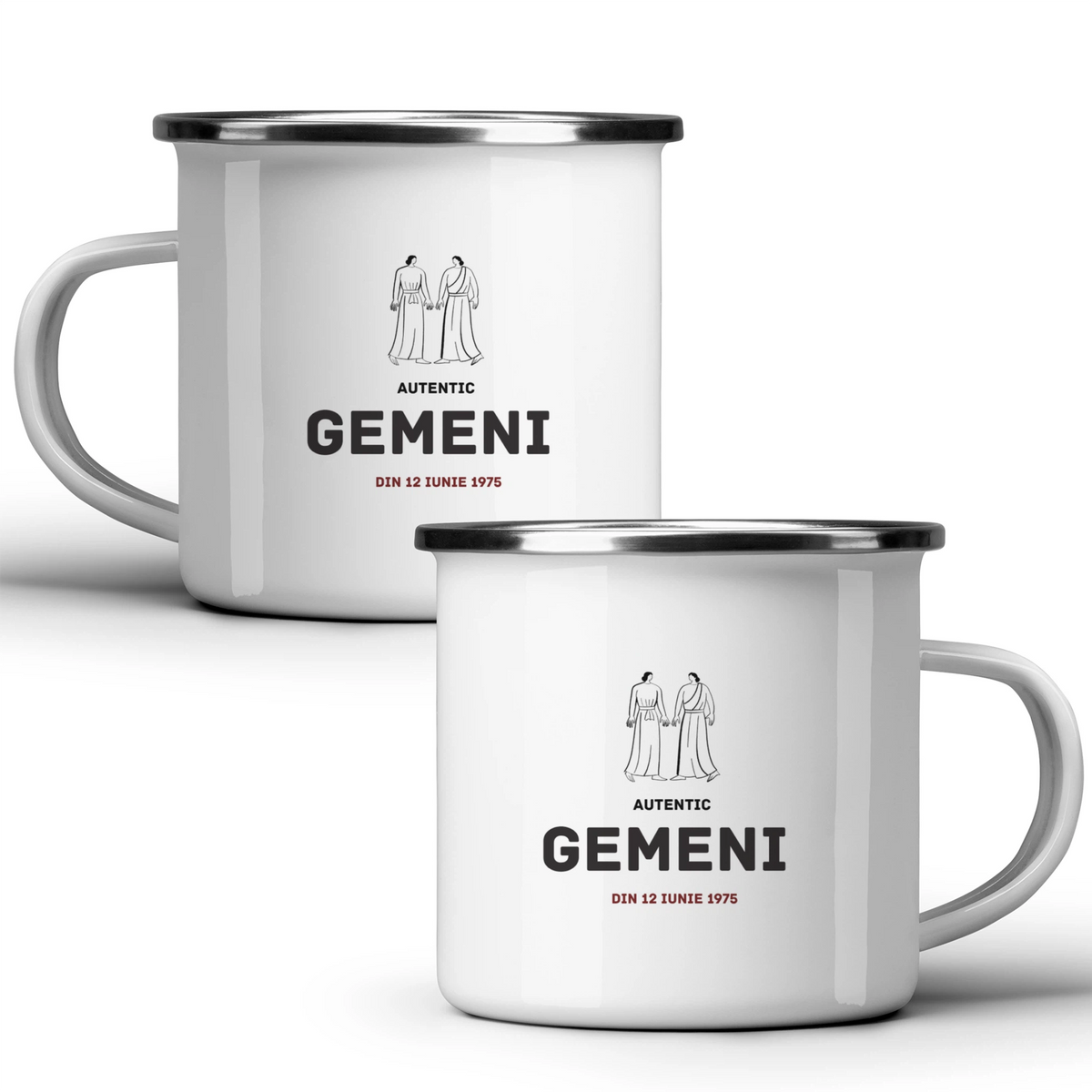 Gemeni autentic (personalizată) - Cană albă - cana metalica