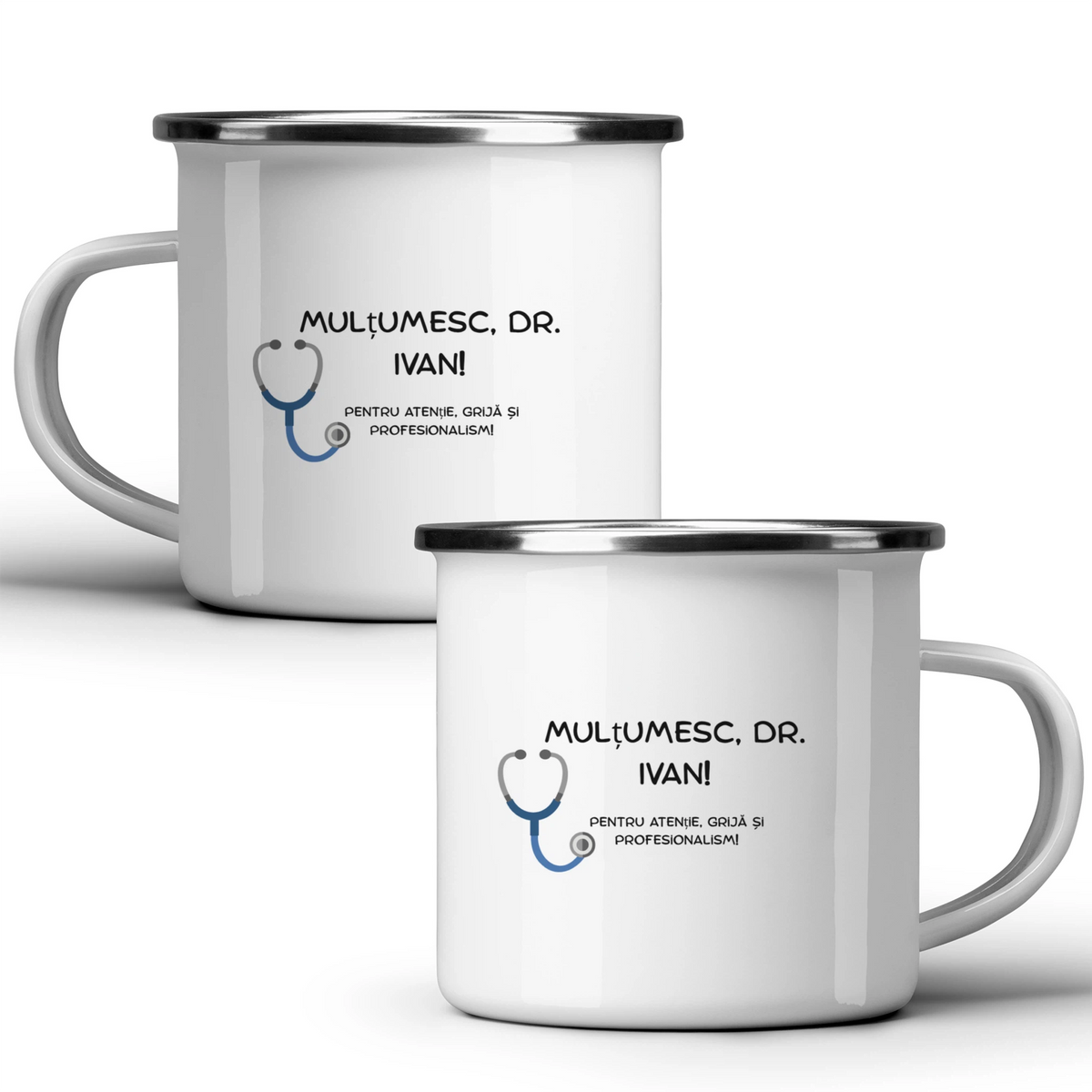 Mulțumesc, doctore - Cană albă - cana metalica