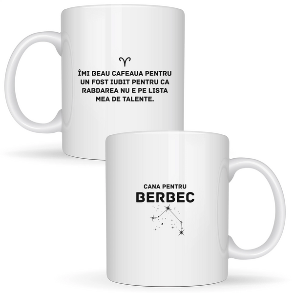 Zodia Berbec - Cană albă (ambele parti)