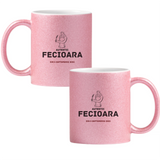Fecioară autentic (personalizată) Cană cu Glitter 350ml - Roz