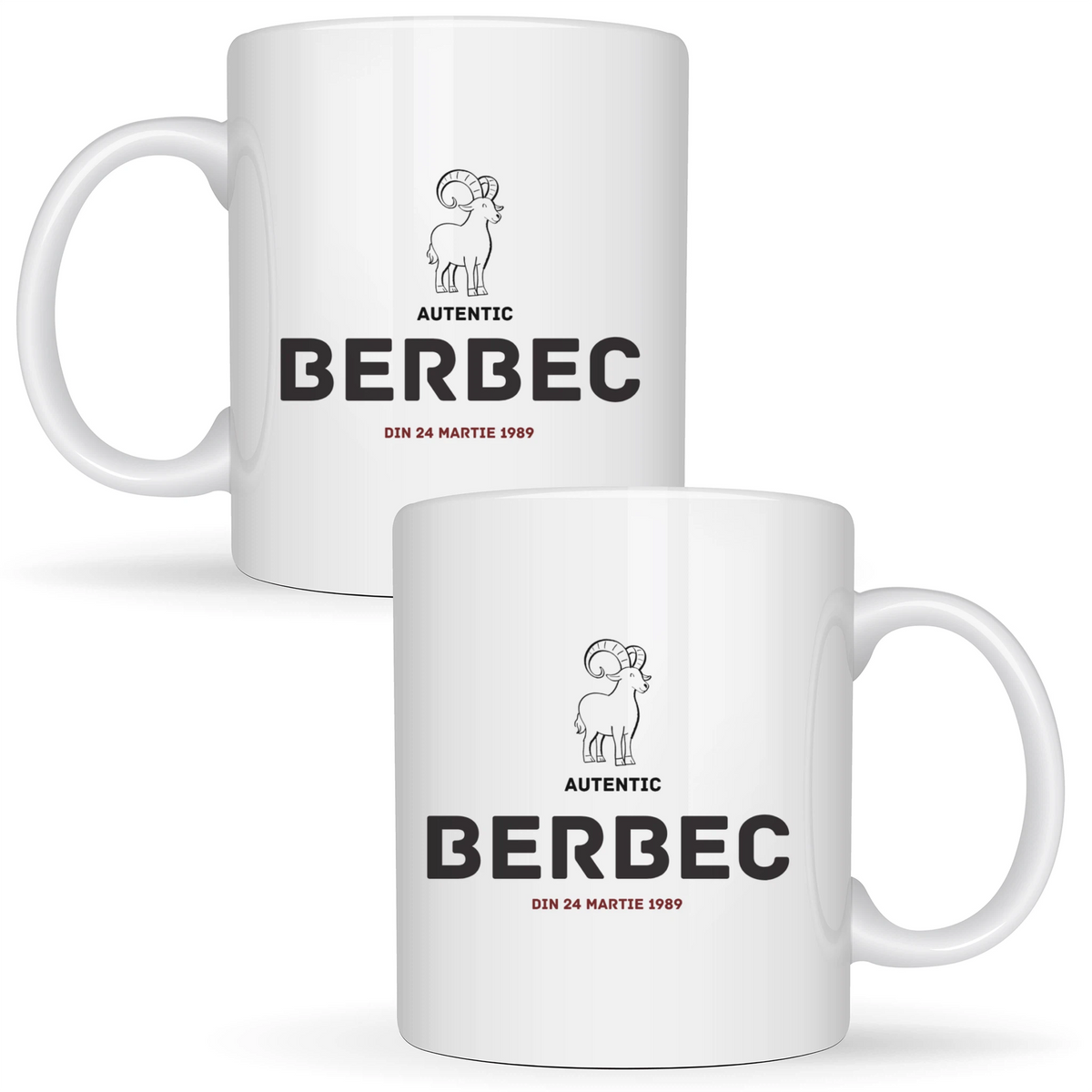 Berbec autentic (personalizată) - Cană albă (ambele parti)