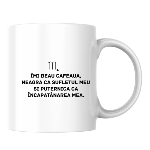 Zodia Scorpion - Cană albă (o parte)