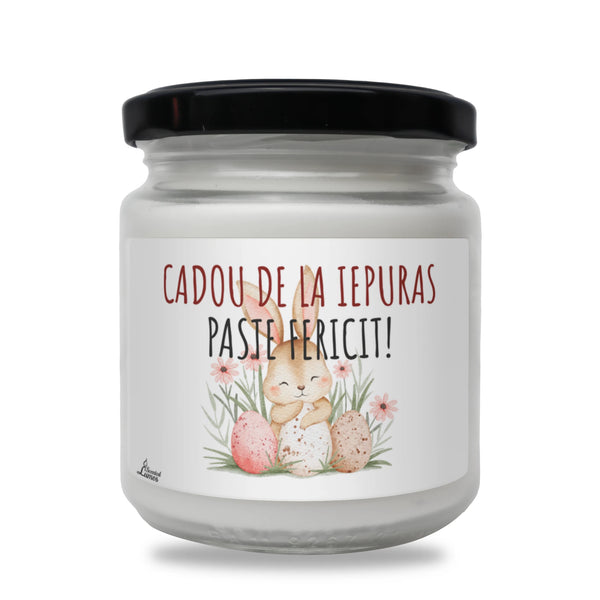 Cadou de la Iepuraș. Paște fericit! Lumânare parfumată din soia