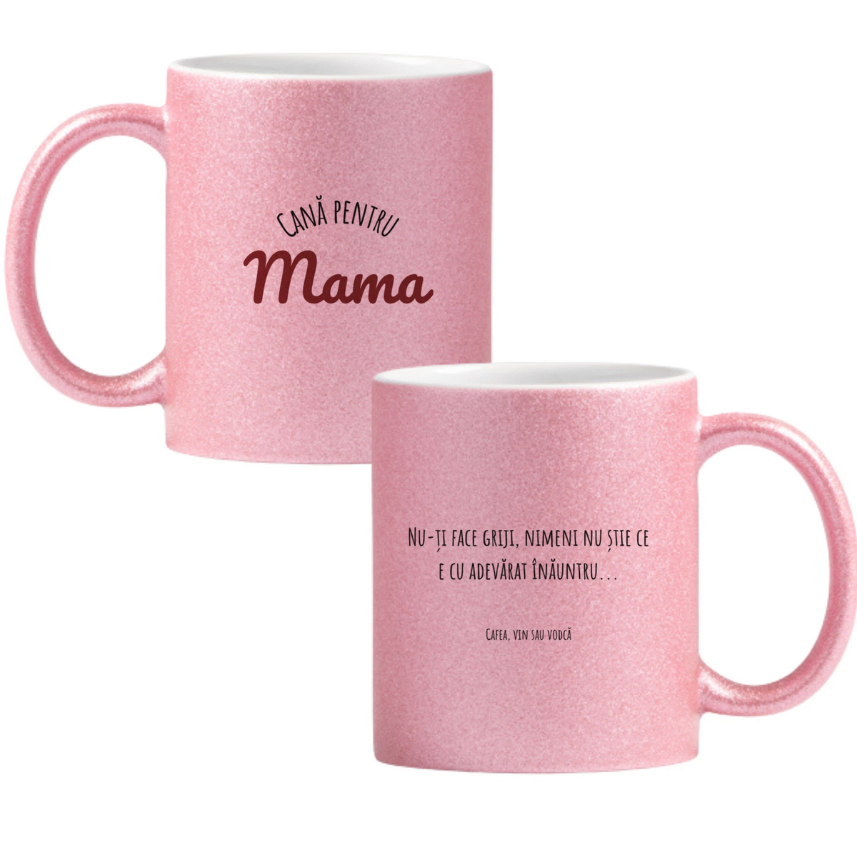 Cana pentru mama Cană cu Glitter 350ml - Roz